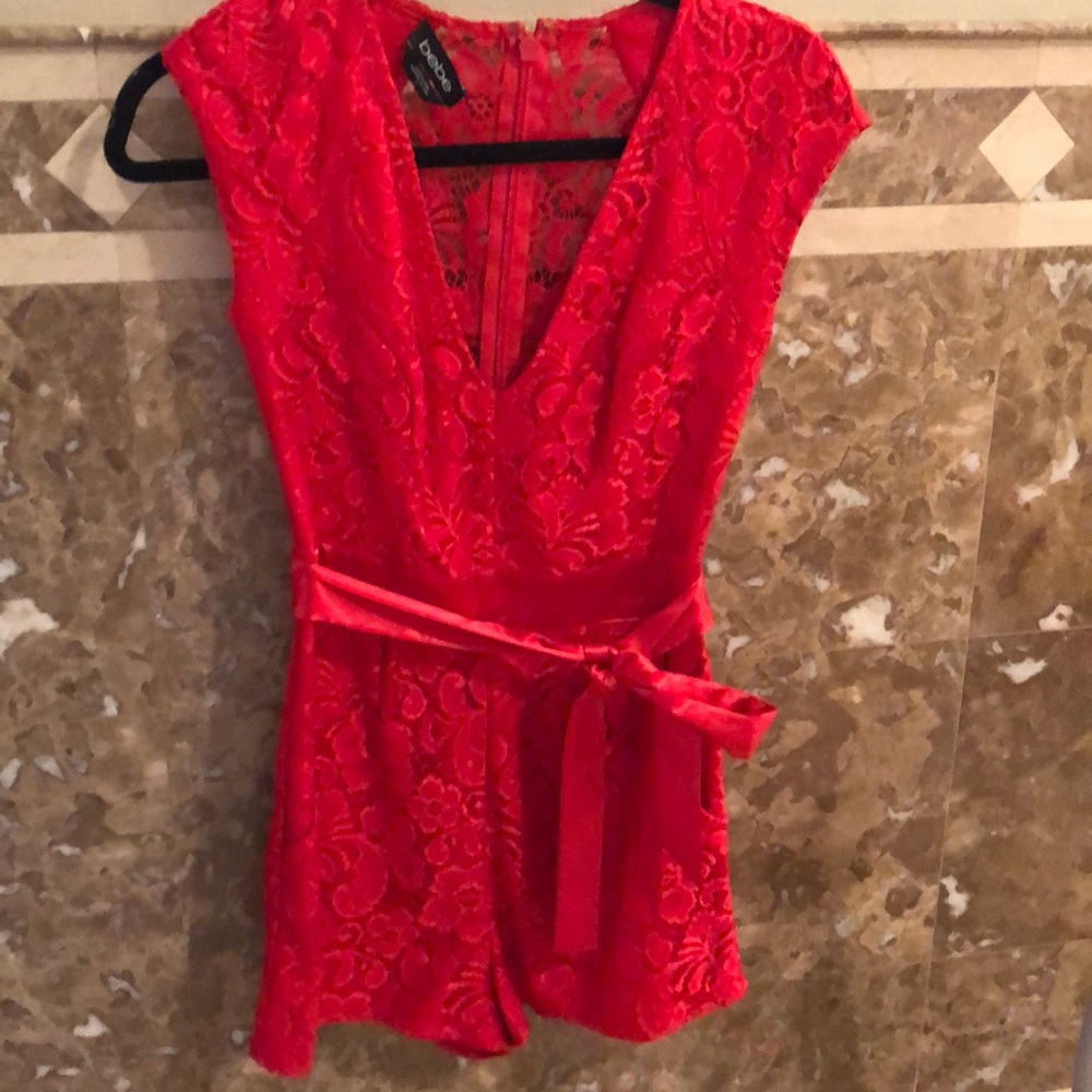 Bebe red jumpsuit